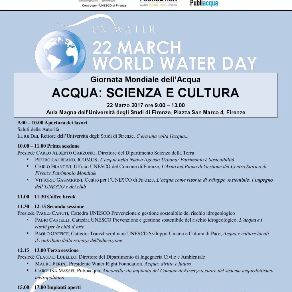 World Water Day: 22 March. Water Science and Culture Event